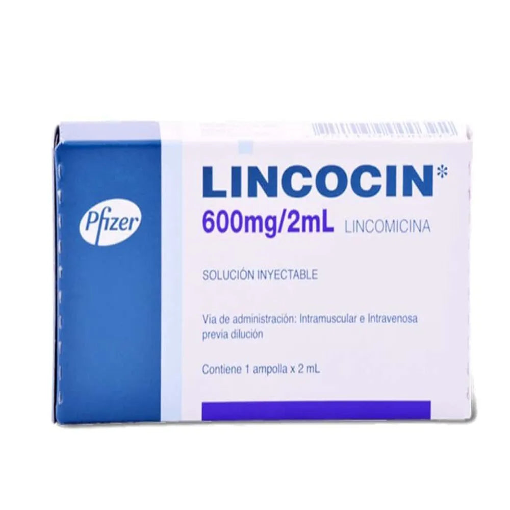 Lincocin 600 Mg/ 2 Ml Solución Inyectable - Caja 1 UN