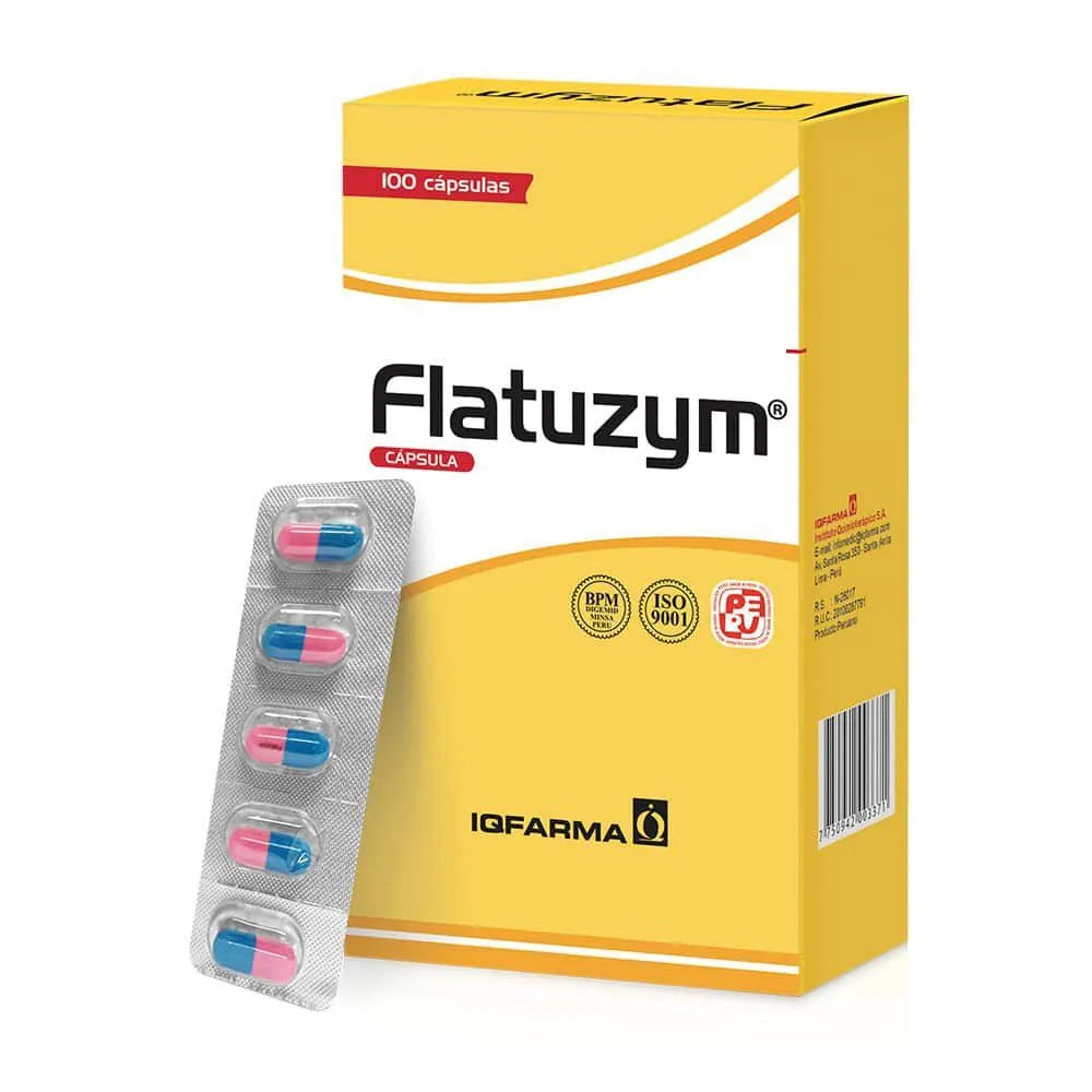 Flatuzym Advance 50mg + 13mg + 24mg + 5mg + 50mg Cápsula