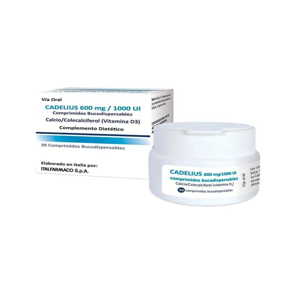 Cadelius 600 mg + 1000 UI Comprimidos Bucodispersables Frasco 30 und
