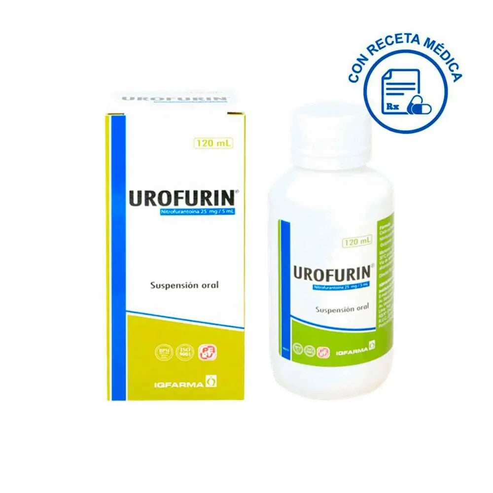Urofurin 25mg/5ml Suspension Oral – Frasco 120 Ml