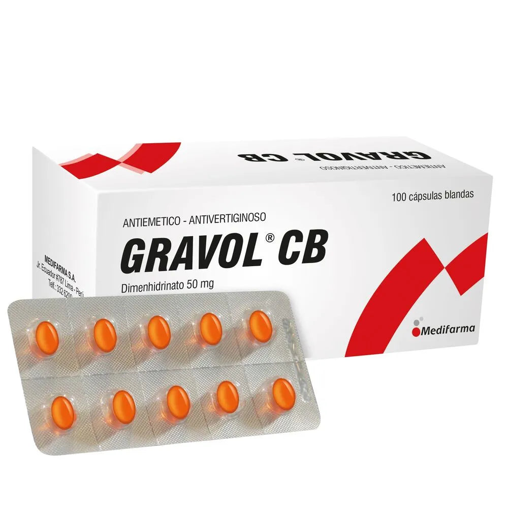 Gravol CB 50Mg - Caja 100 Cápsulas