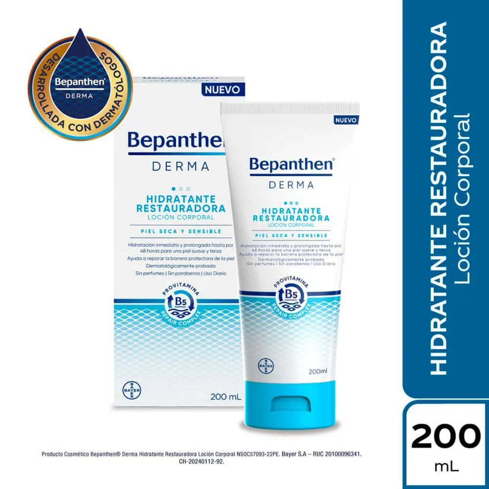 Loción Corporal Bepanthen Derma Hidratante Restauradora x 200 ml