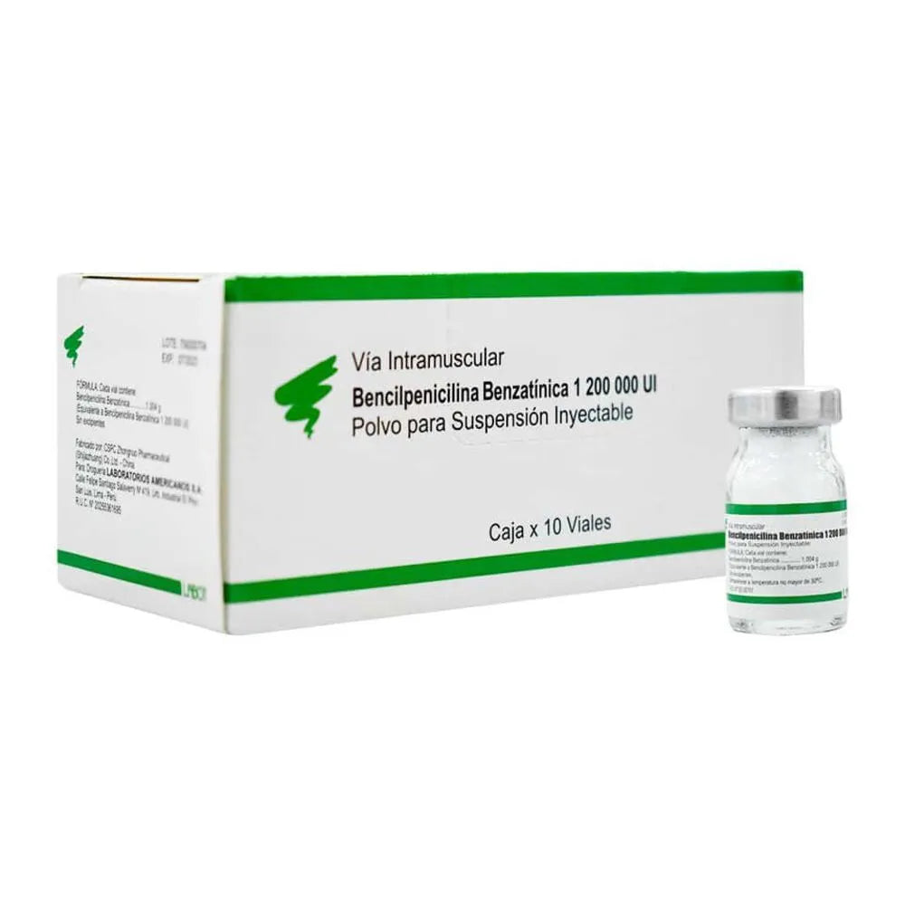 Bencilpenicilina Benzatinica 1200000 UI Polvo para Suspension Inyectable