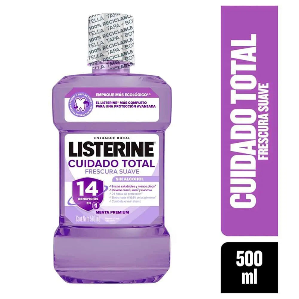 Enjuague Bucal Listerine Cuidado Total Zero Menta Fresca 500ml