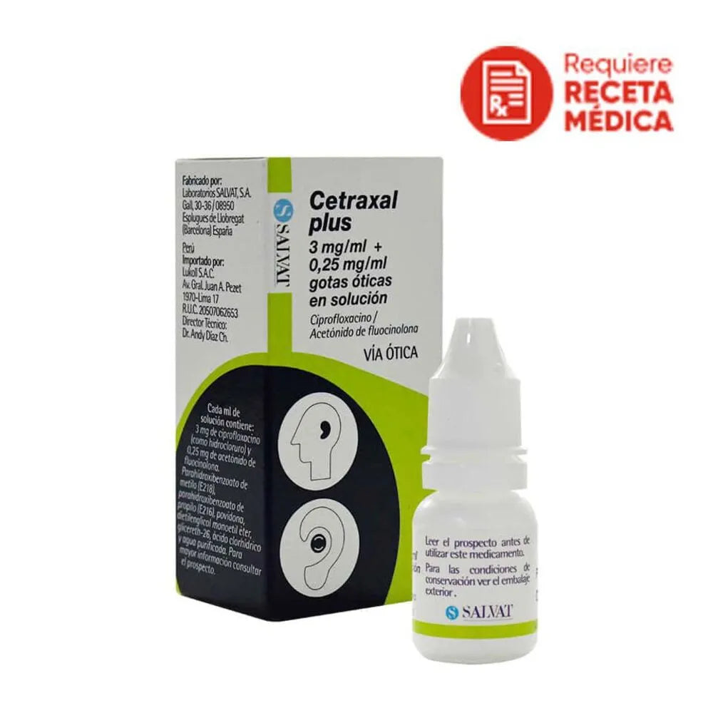 Cetraxal Plus 3mg - 0.25mg/ml Gotas Óticas en Solución