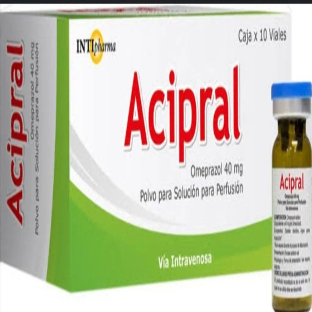 Acipral 40mg (Omeprazol 40mg) Polvo para solución para perfusión – Caja x10und (B)