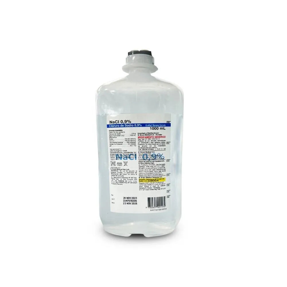 Cloruro de Sodio 0.9% Solución Inyectable Frasco 1000 ml