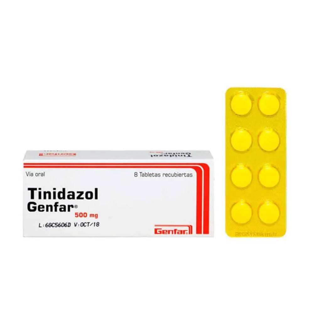 Tinidazol 500mg Tableta Recubierta Genfar - Caja 8 UN