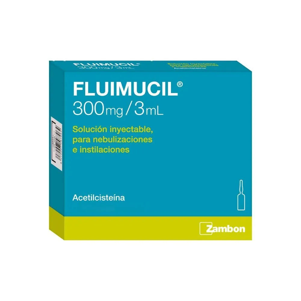 Fluimucil 300 mg/3 ml Solución Inyectable por Unidad