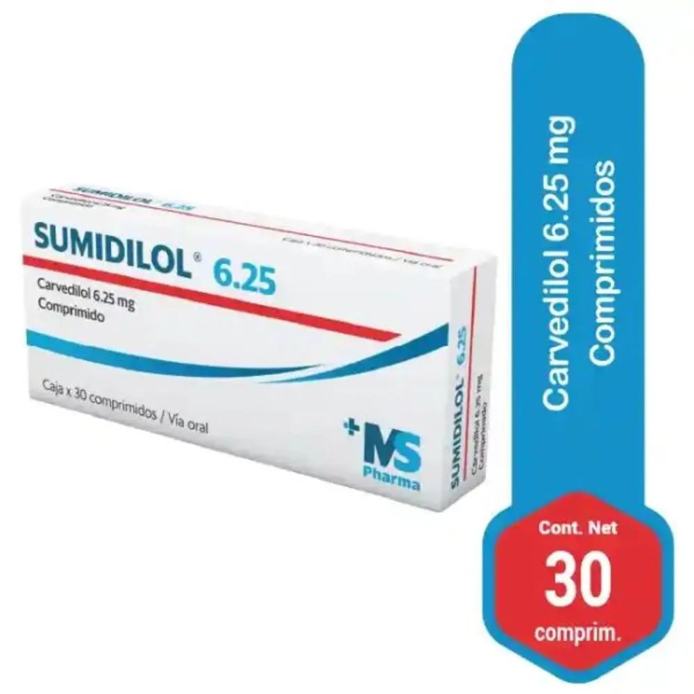 Sumidilol 6.25 Mg X 30 Tabletas
