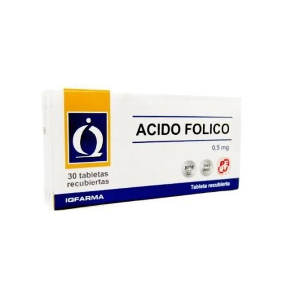Ácido Folico 0.5mg - Caja 30UN