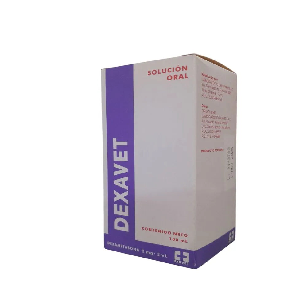 Dexavet 2mg/5ml (Dexametasona) Jarabe - 100ml -