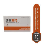 Hidroxocobalamina 1mg/ml (Cobavit-12) Inyectable x 10 amp