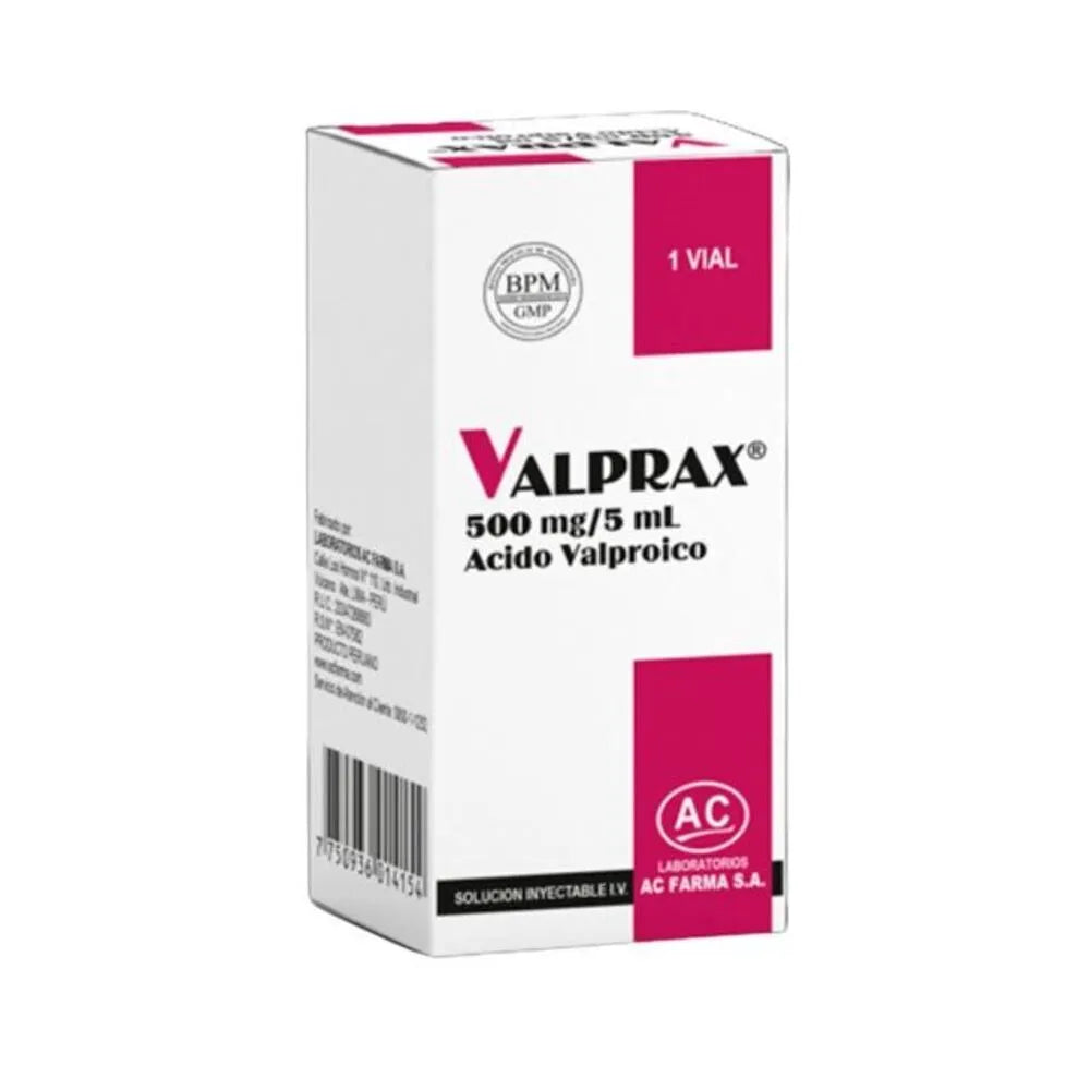 Valprax 500 MG/5Ml Solución Inyectable Caja 10 Ampollas
