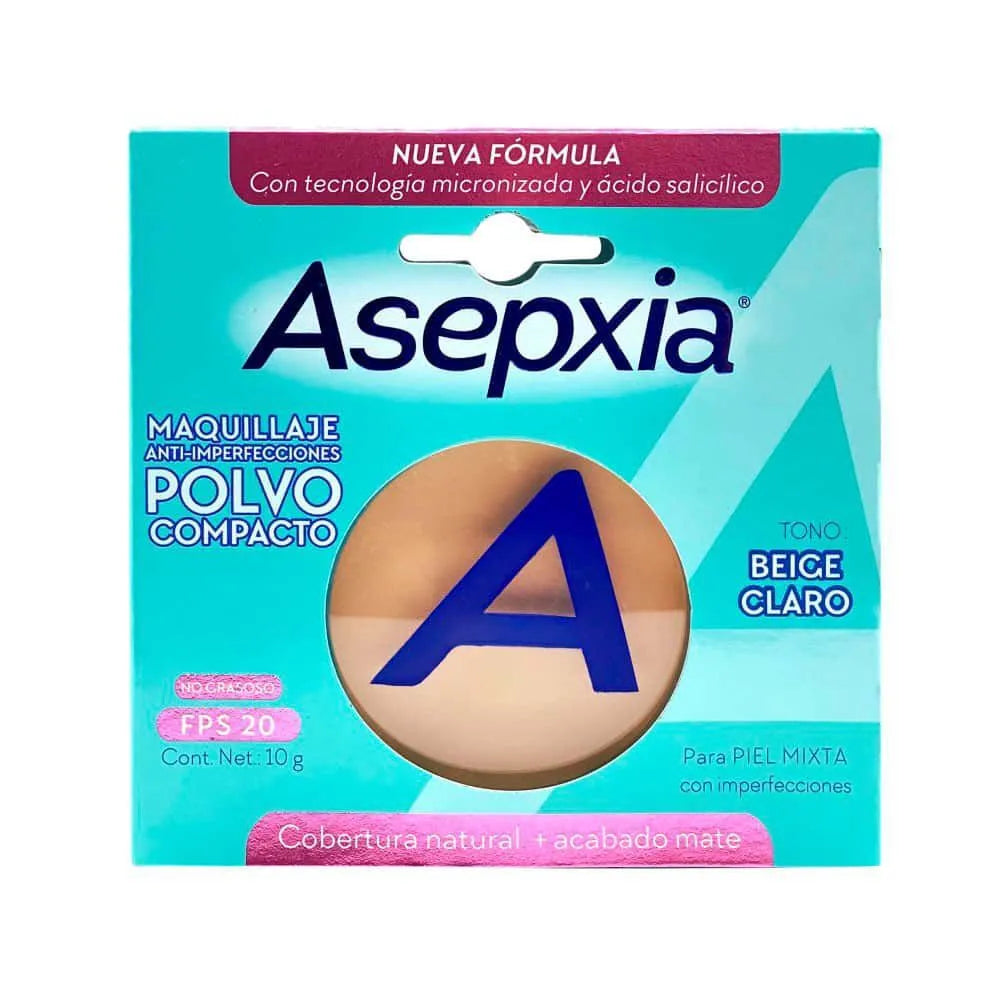 Maquillaje en Polvo AntiImperfecciones Asepxia Tono Beige Claro