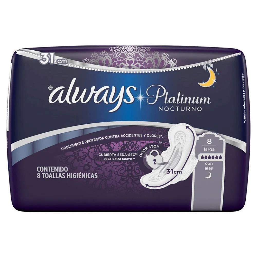 Always Platinum Nocturna C/ Flexi Alas x 8 unid