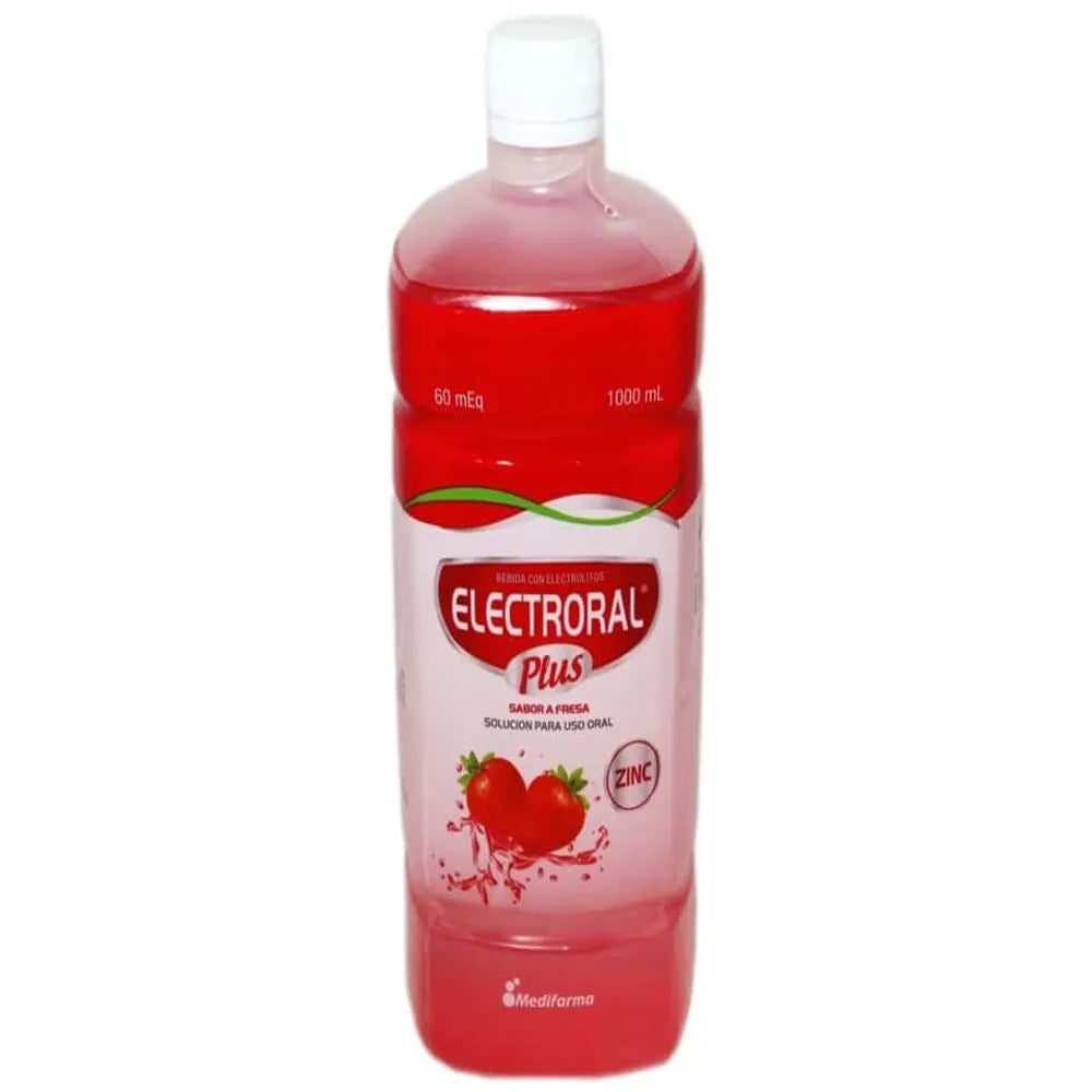 Electroral Plus Solución Oral, Sabor Fresa - Frasco 1000 ML