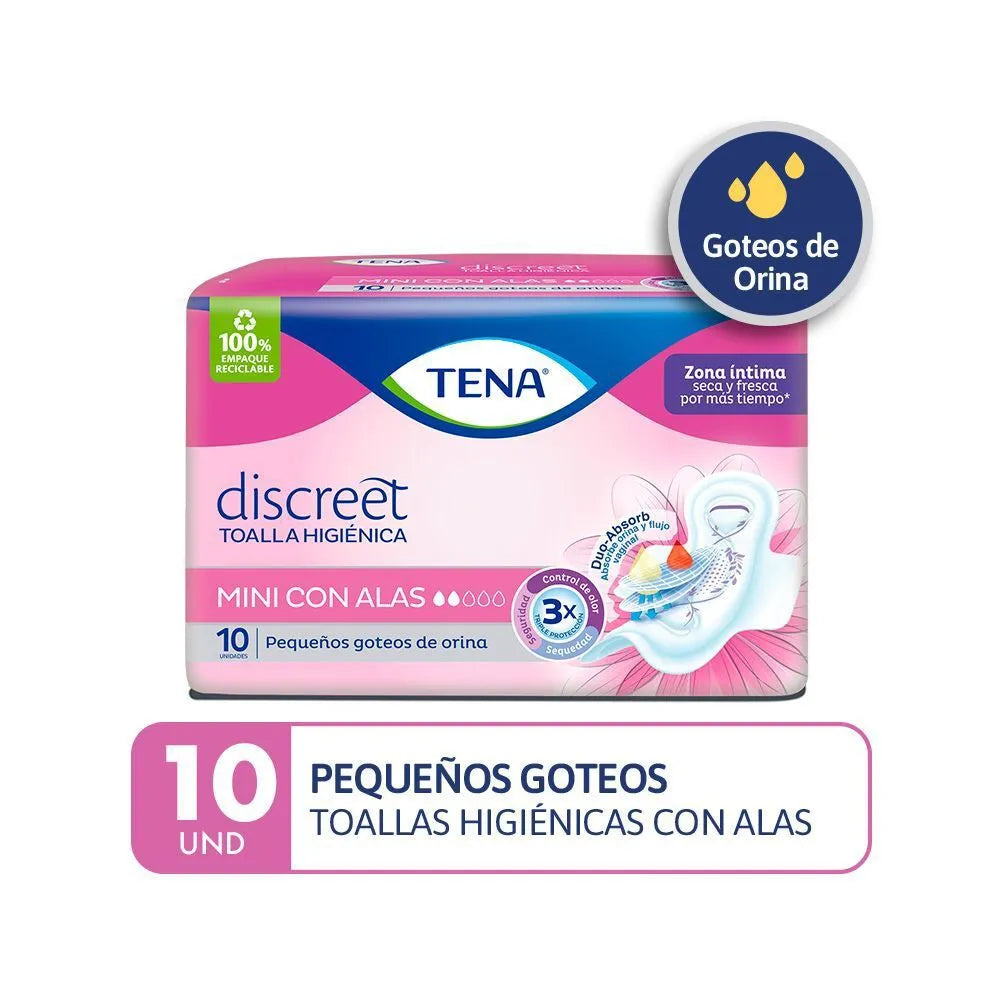 Tena Discreet Mini Toalla Higiénica x 10 Un