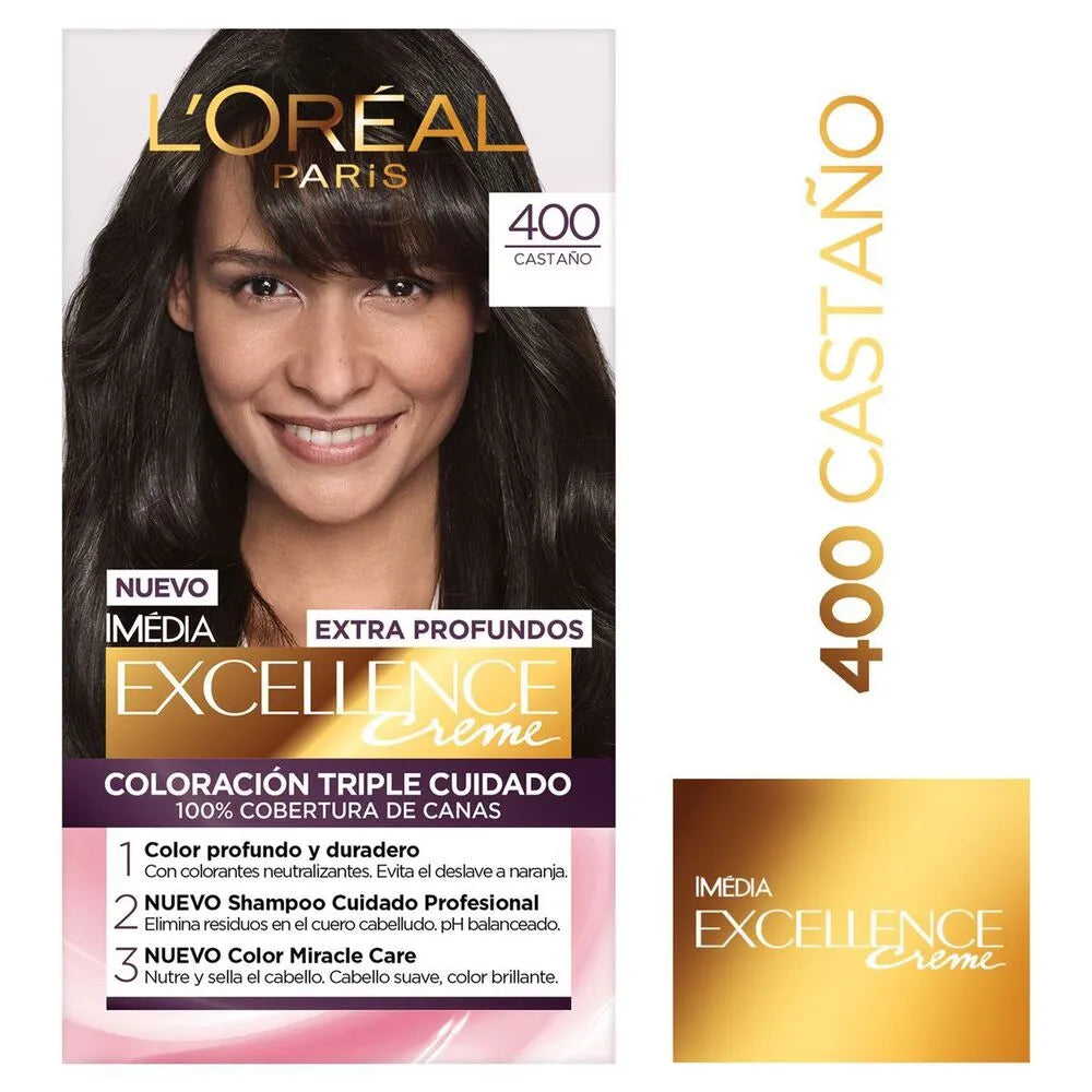 Tinte Excellence Creme Tono 400 Castaño