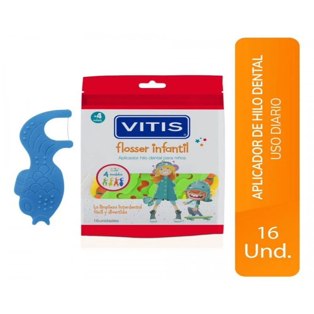 Hilo Dental con Mango Vitis Flossers Infantil