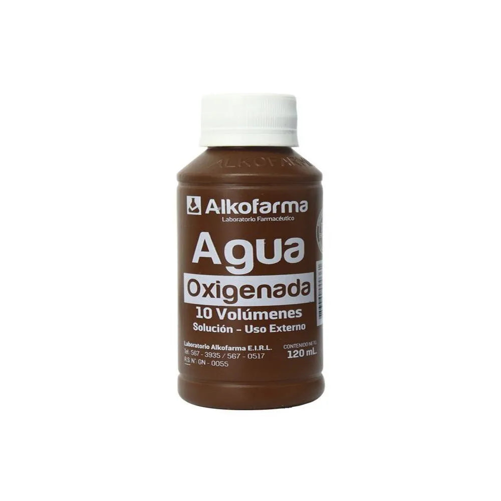 Alkofarma Agua Oxigenada 10V - Frasco 120 ml