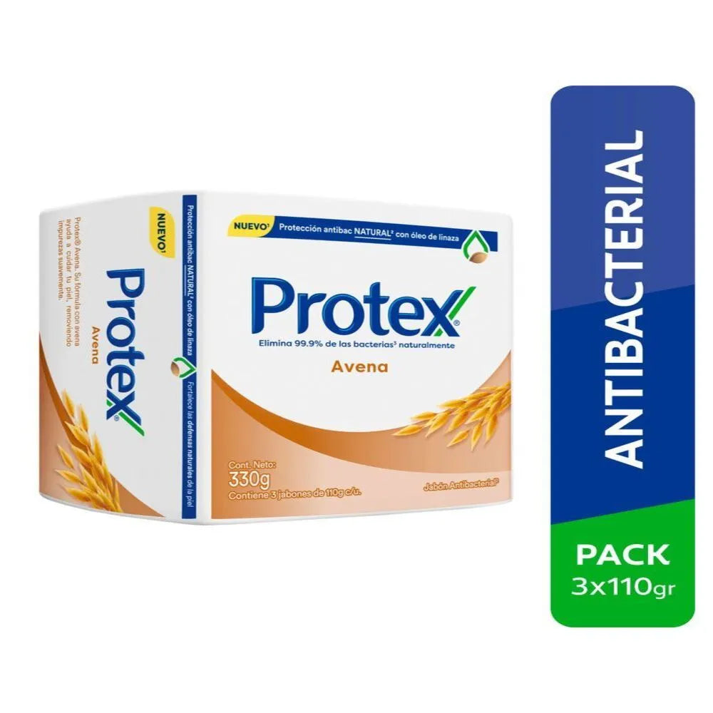 Protex Jabón en Barra con Avena Pack 3 und (110 g c/u)