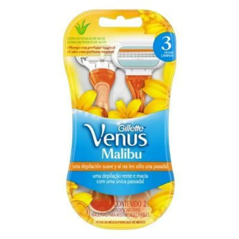 Máquina de Afeitar Gillette Venus Malibú Empaque 2 Und

