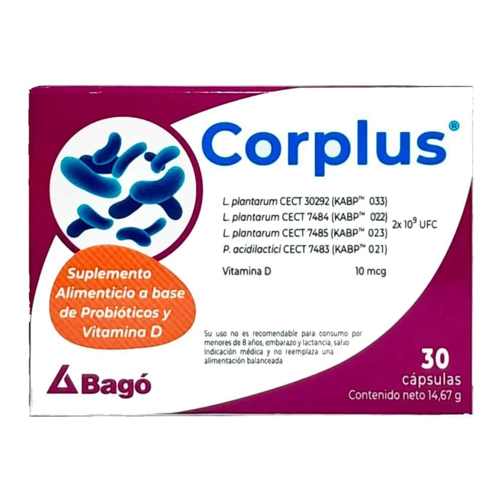 Corplus Suplemento con Probióticos y Vitamina D Cápsulas