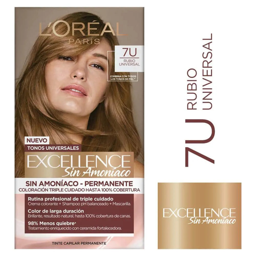 Tinte para Cabello Excellence Sin Amoníaco 7U Rubio Universal