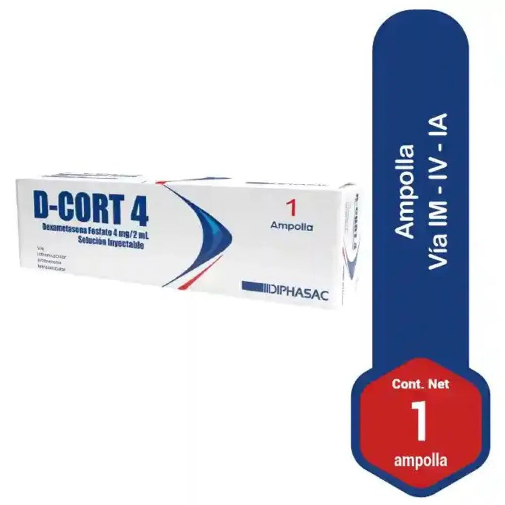 D CORT 4 (DEXAMETASONA 4MG/2ML) X 1 AMP