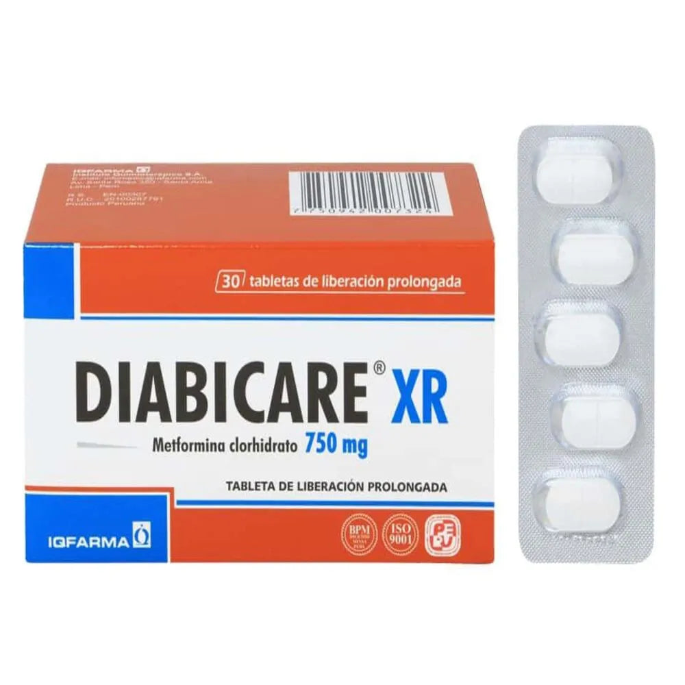 Diabicare XR 750 Mg Tableta de Liberación Prolongada