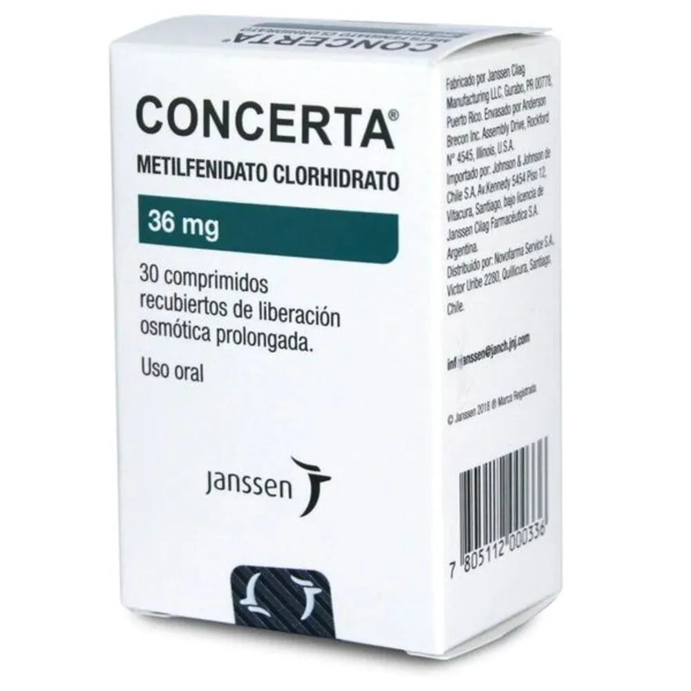 CONCERTA 36 MG X 30 COMPRIMIDOS