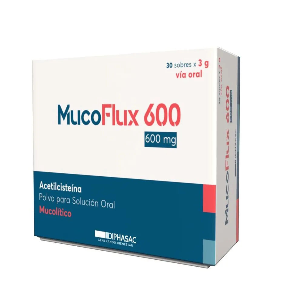 MUCOFLUX 600 MG 30 SOBRES