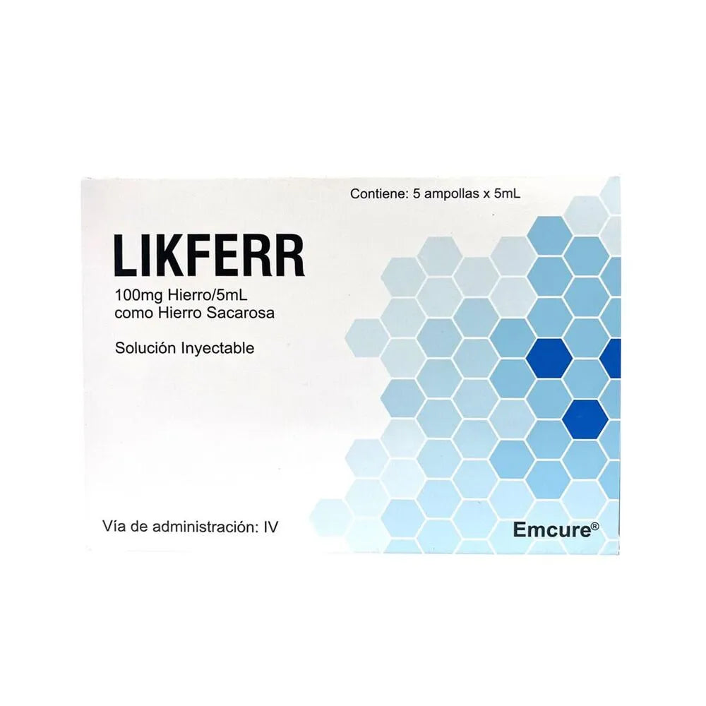 Likferr 100 Mg/5 Ml Solución Inyectable - Caja 5 und