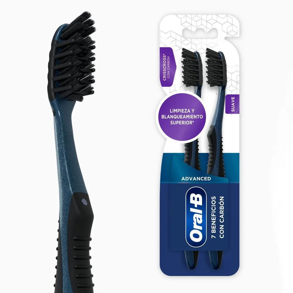 Cepillo Dental Oral B 7 Beneficios Carbón Empaque 2 Und