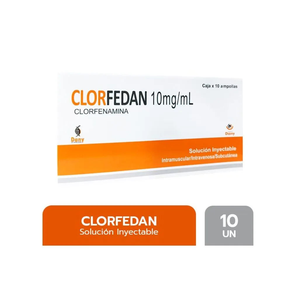 Clorfedan 10mg/ml IM.IV Solucion Inyectbale -Caja 10 UND