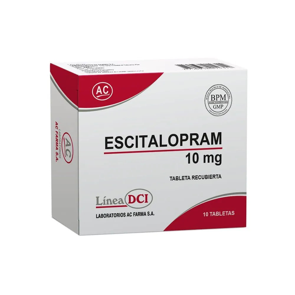 Escitalopram 10 mg AC Tabletas Recubiertas Caja 10 und