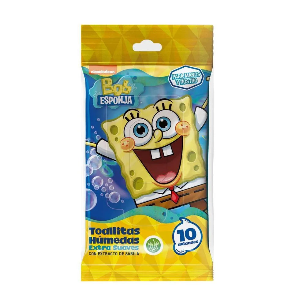 Toallitas Húmedas Bob Esponja x 10 unid