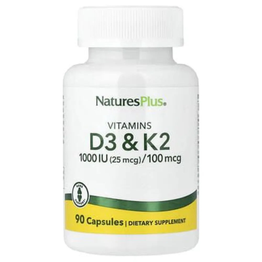 NaturesPlus Vitaminas D3 y K2 – 90 cápsulas