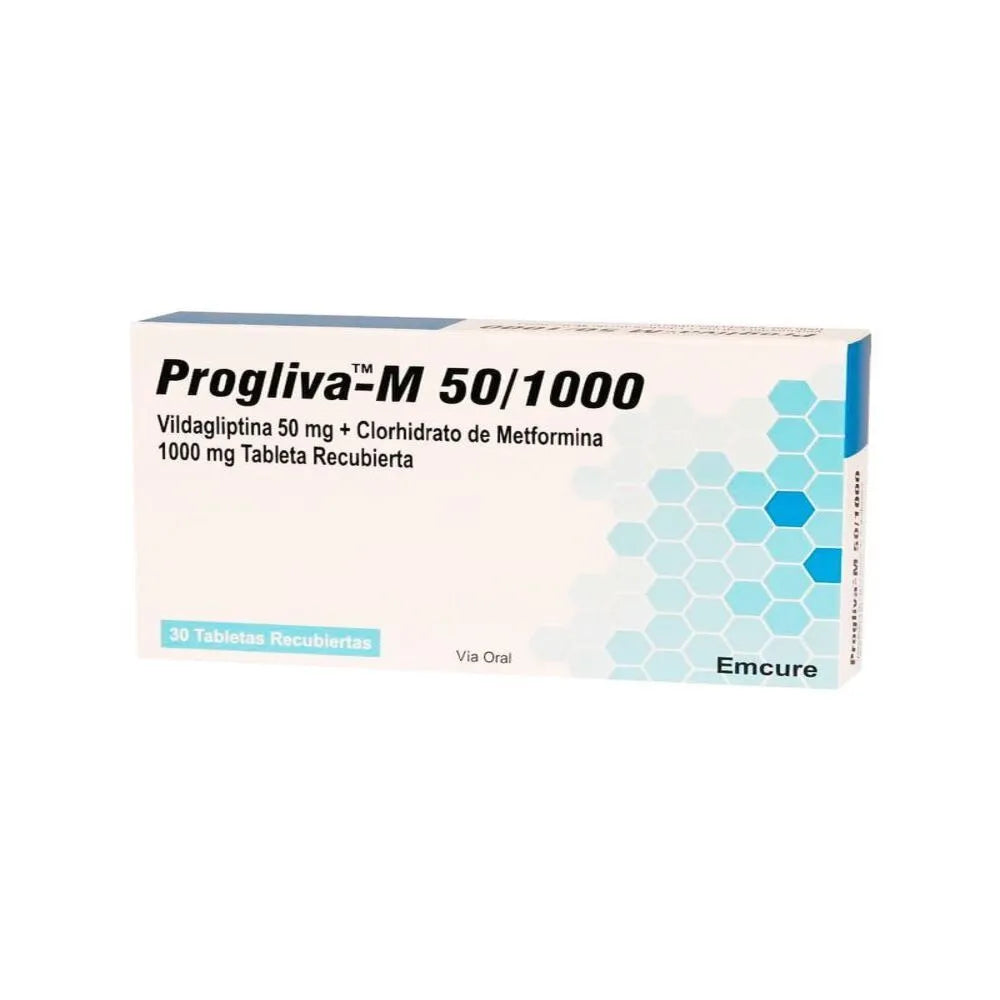 Progliva M 50 mg + 1000 mg Tabletas Recubiertas