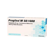 Progliva M 50 mg + 1000 mg Tabletas Recubiertas