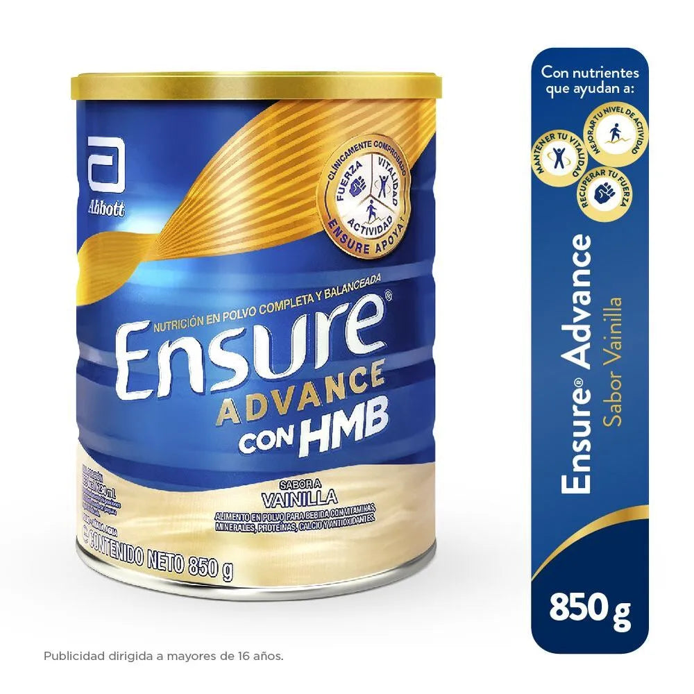 Ensure Advance con HMB en Polvo Sabor Vainilla lata 850 g
