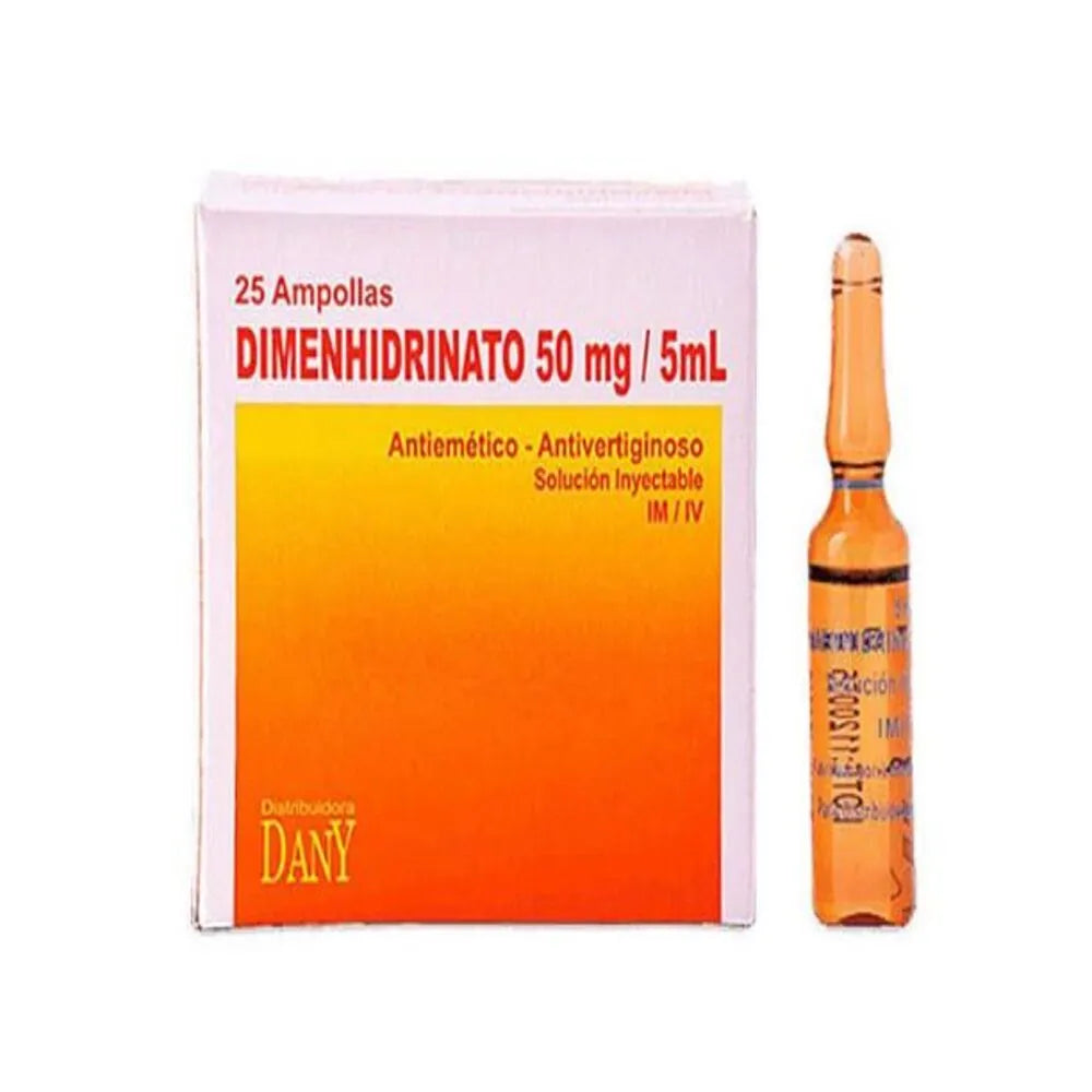 Dimenhidrinato 50 mg/5 ml Solucion Inyectable