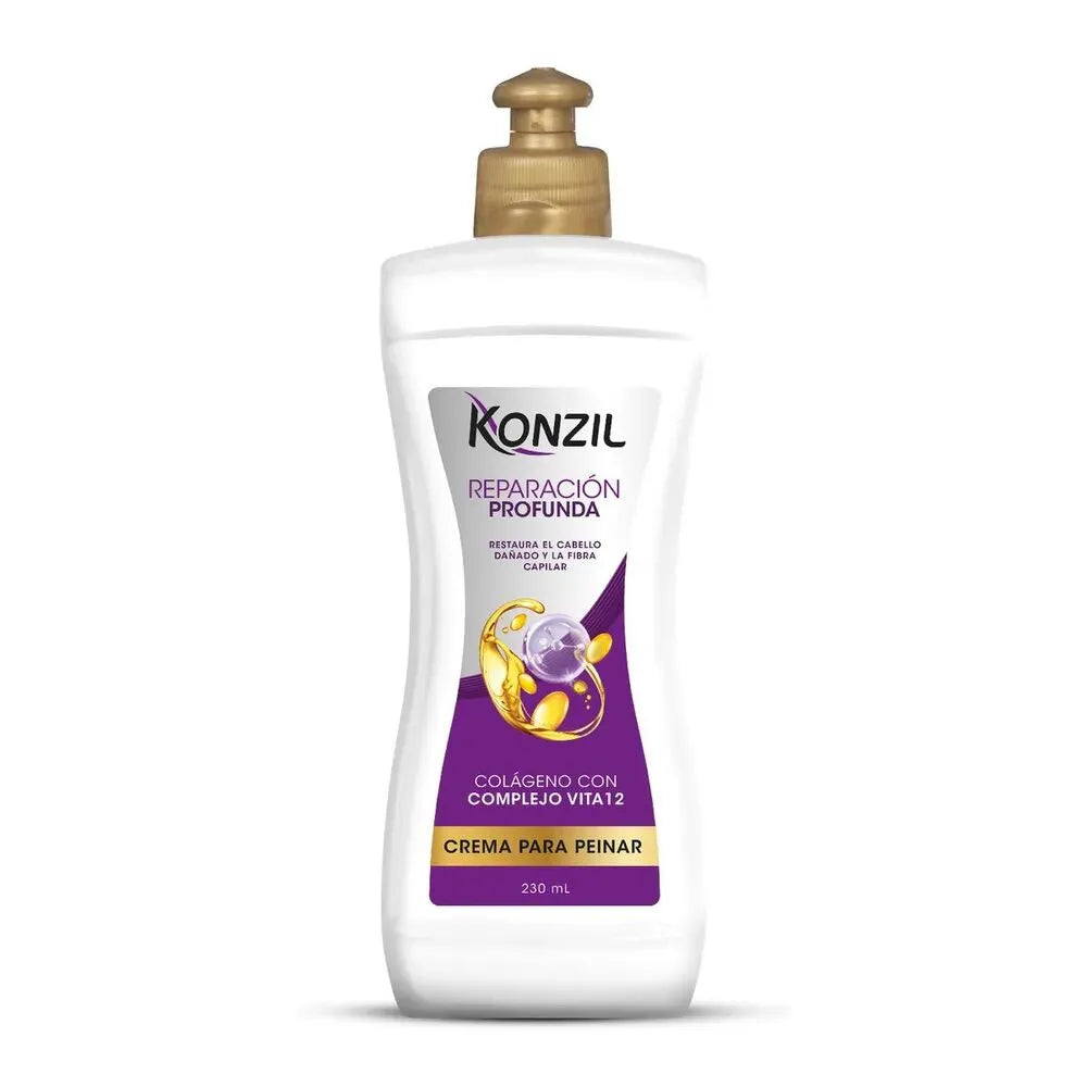 Crema para Peinar Konzil Colágeno + Complejo Vitamina B12 Botella 230 mL