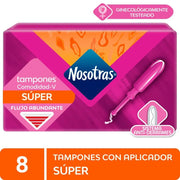 Tampones Nosotras Súper Con Aplicador x 8 Un