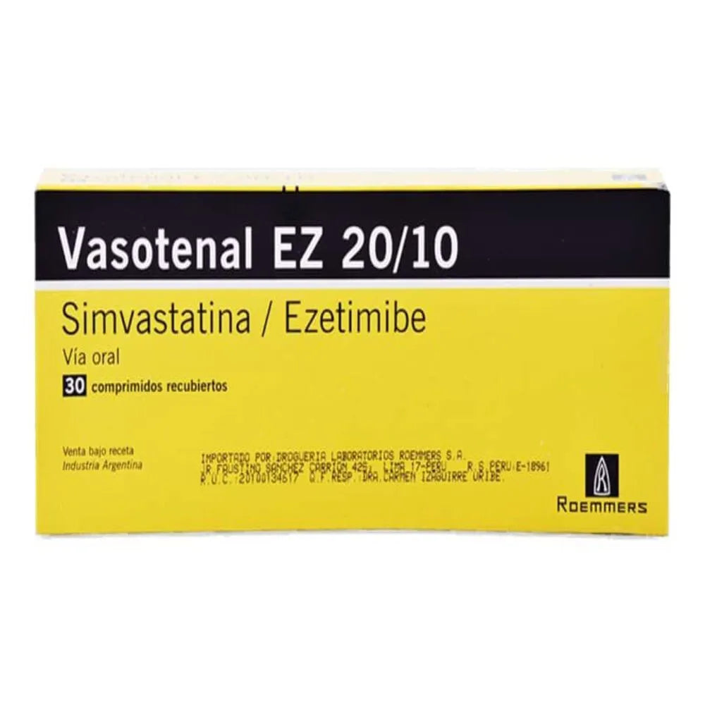 Vasotenal EZ 20/10 Comprimido Recubierto - Caja 30 UN
