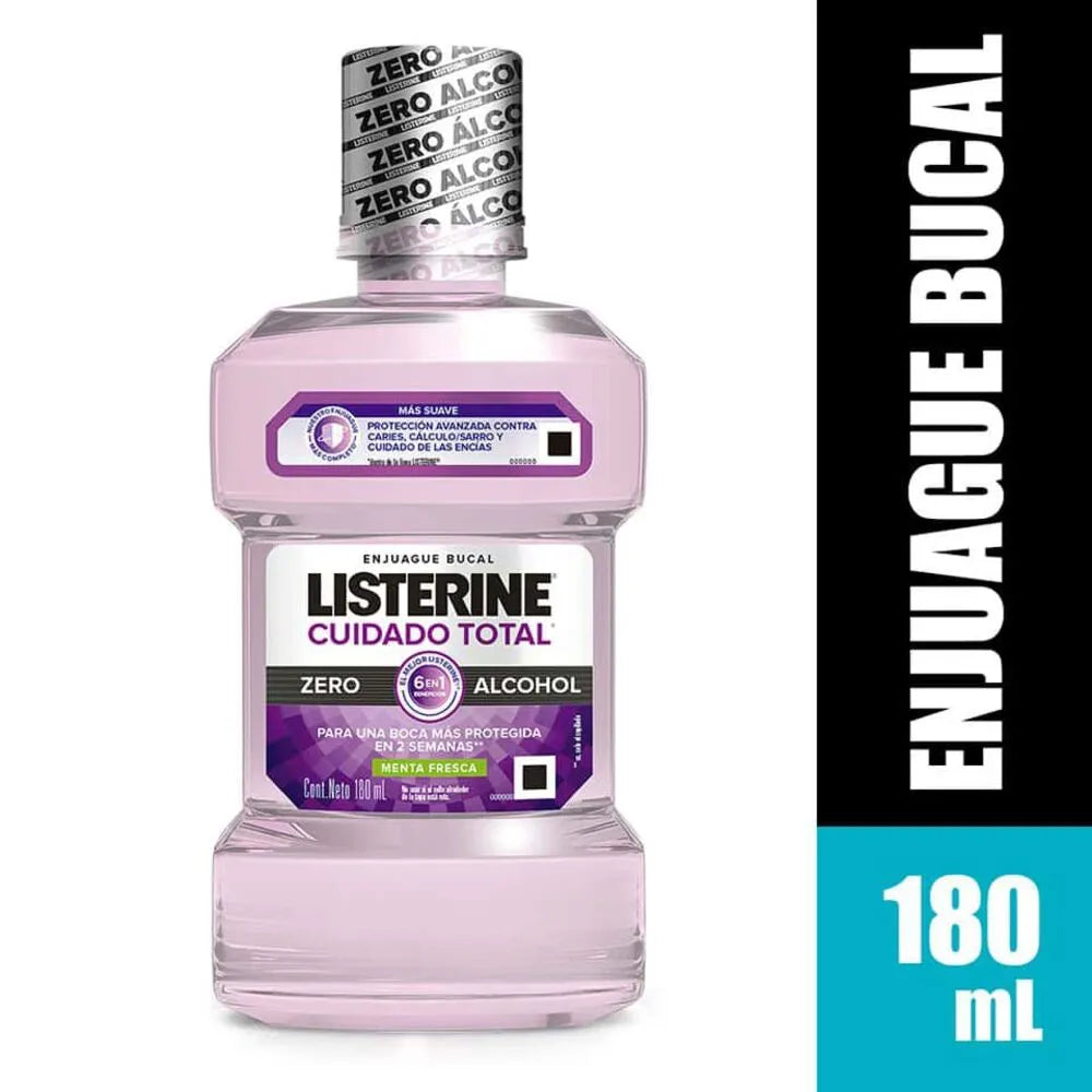 Enjuague Bucal Listerine Cuidado Total Zero Menta Fresca 180ml