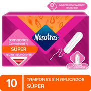 Tampones Nosotras Súper Sin Aplicador x 10 Un