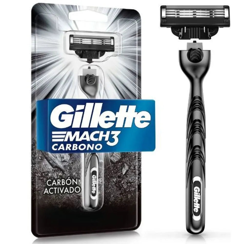 Máquina de Afeitar Gillette Mach3 Carbono Empaque 1 Und
