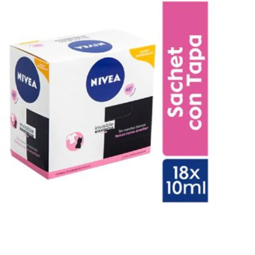 Desodorante Nivea Invisible Clear Black & White Sachet x 18 unid